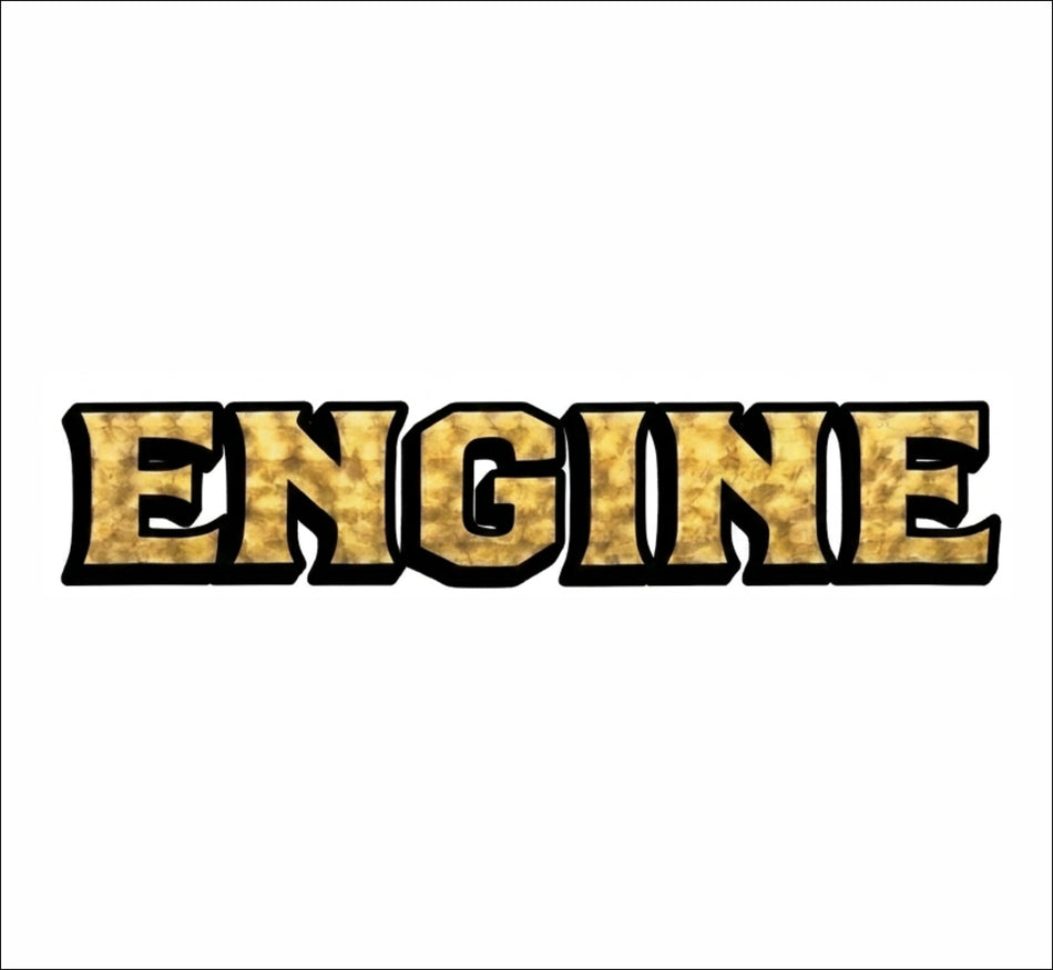Goldleaf Look Engine Sticker 24"x5" Window Sticker