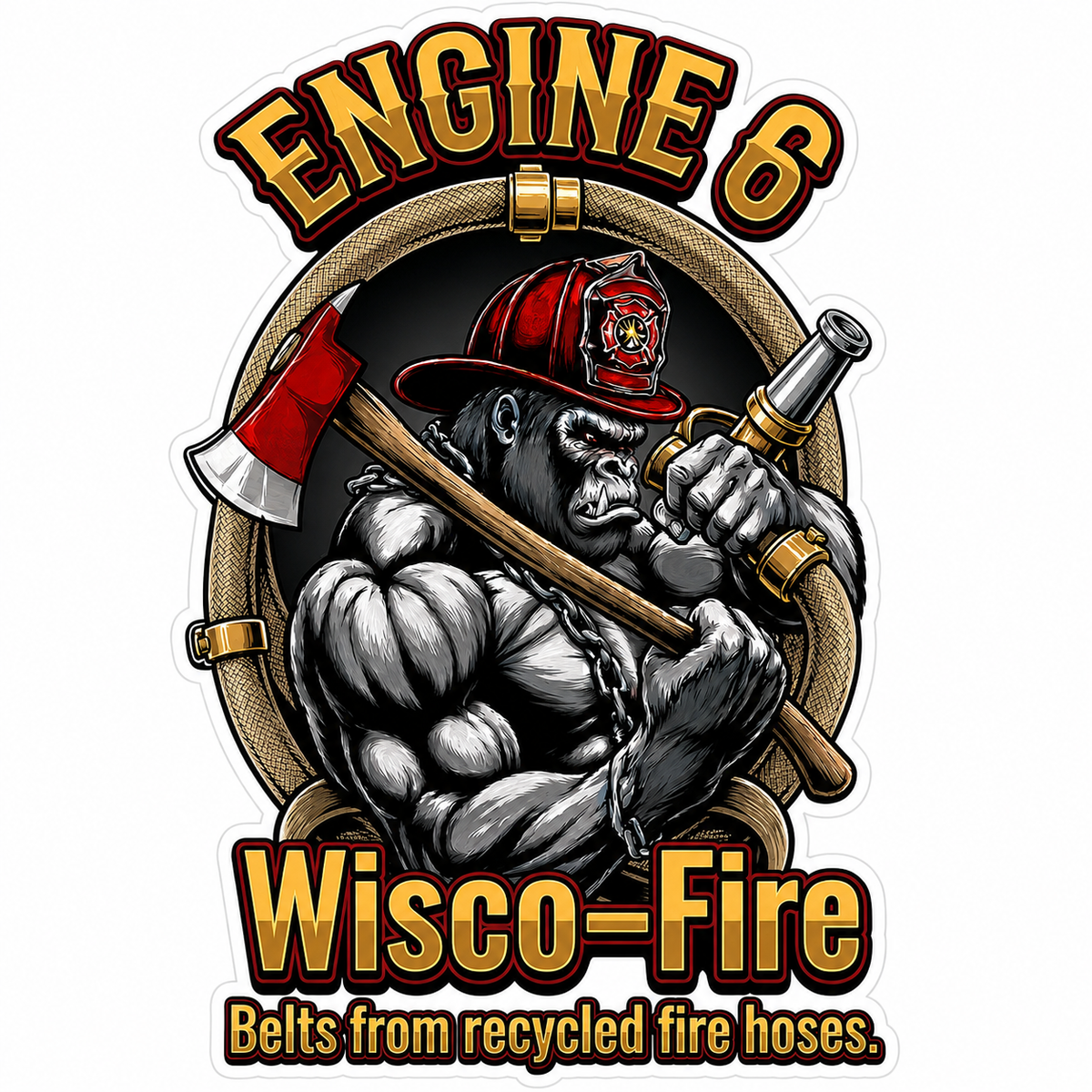 Engine 6 Wisco Custom Window or Helmet Decal economy non-reflective decal