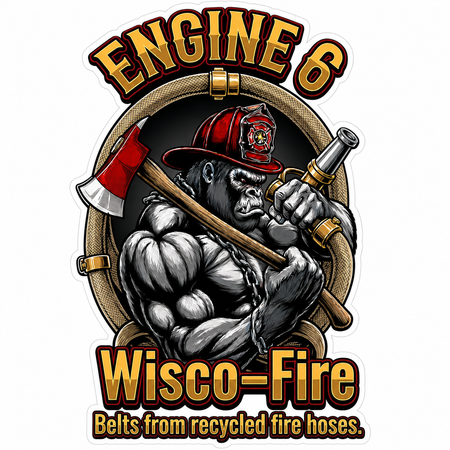 Engine 6 Wisco Custom Window or Helmet Decal economy non-reflective decal