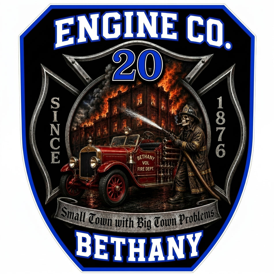 Engine Company 20 Bethany Window/Helmet Decal or MAGNET (sqd.1)