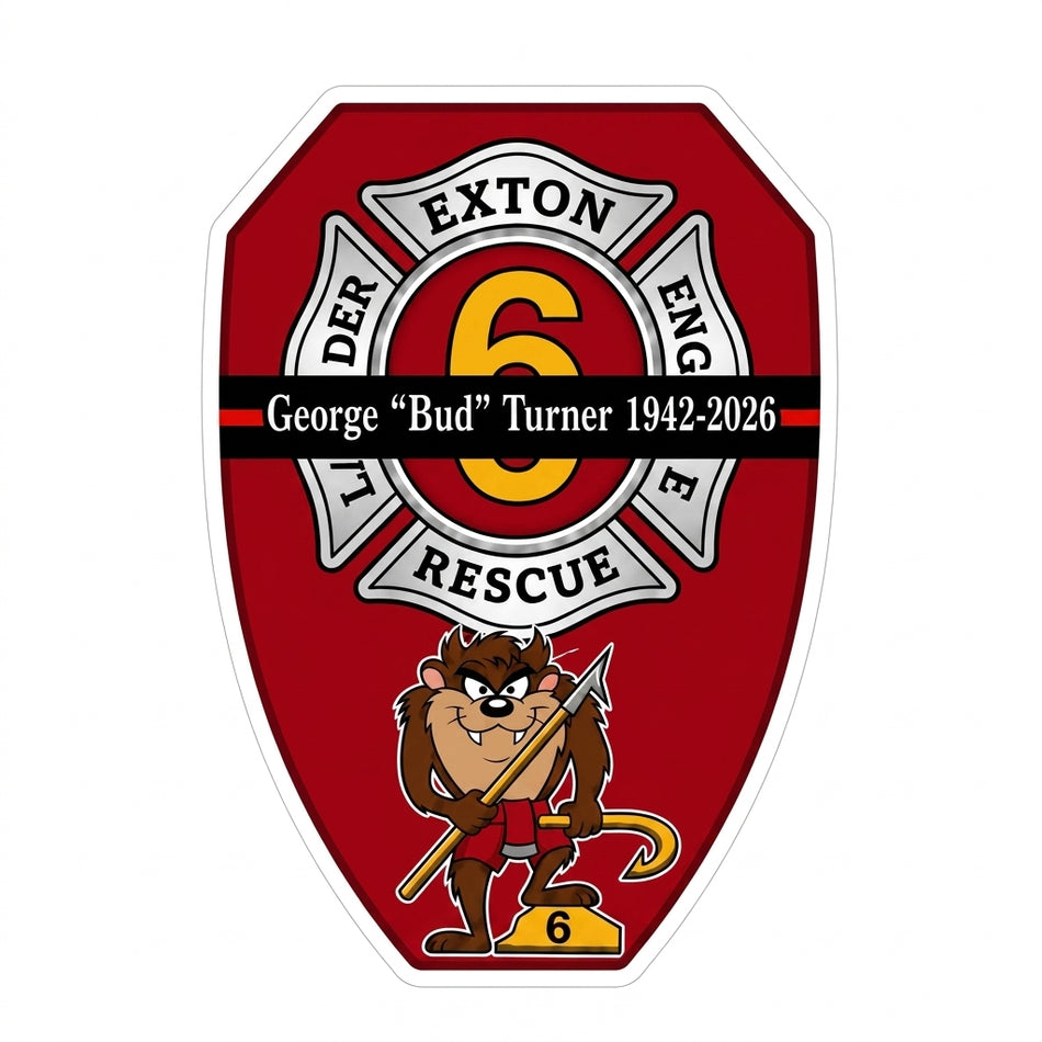 Exton Fire Bud Turner Window/Helmet Decal or MAGNET (sqd.1)