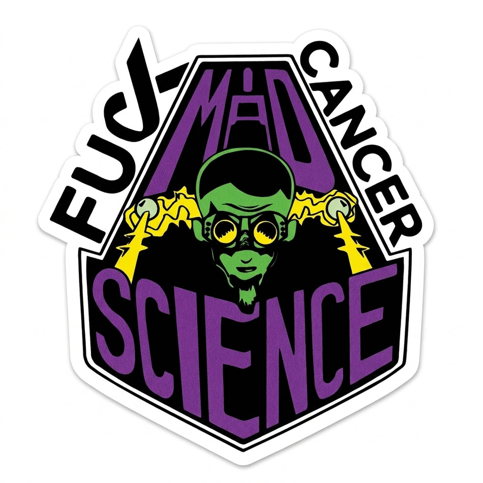 Mad Science F Cancer Window/Helmet Decal or MAGNET (sqd.1)
