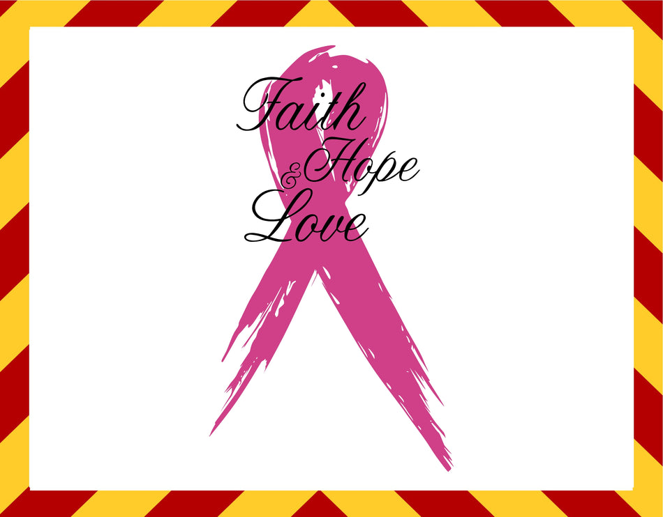 Window Decal - Faith Hope Love Ribbon Decal