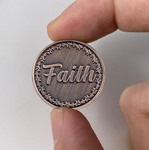 Faith Cross Challenge Coin Set of 2 Nickel Size Coins