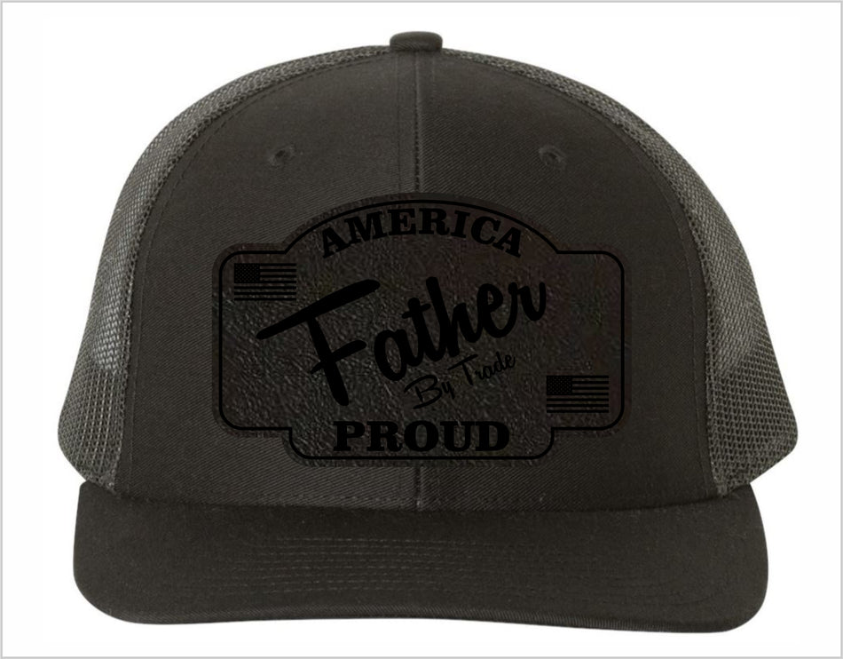 Father Blackout Leather Badge America Proud Hat (Copy)