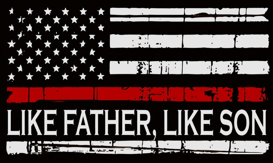 Firefighter Decal Sticker REFLECTIVE LIKE FATHER LIKE SON Fire Deparment Decal - PLATFORM