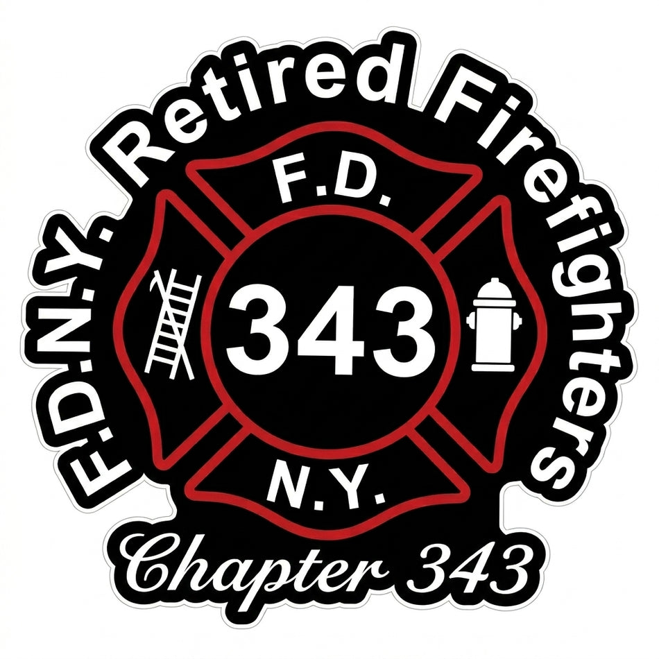 Retired 343 Firefighter Window/Hardhat Decal