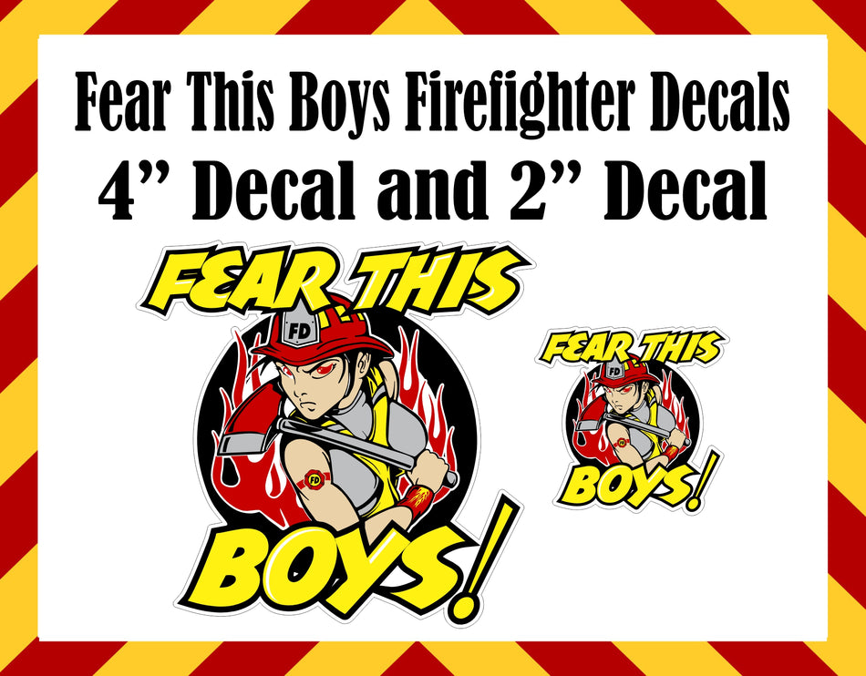 Window Stickers - Fear This Boys Set of Decals 4" and 2"