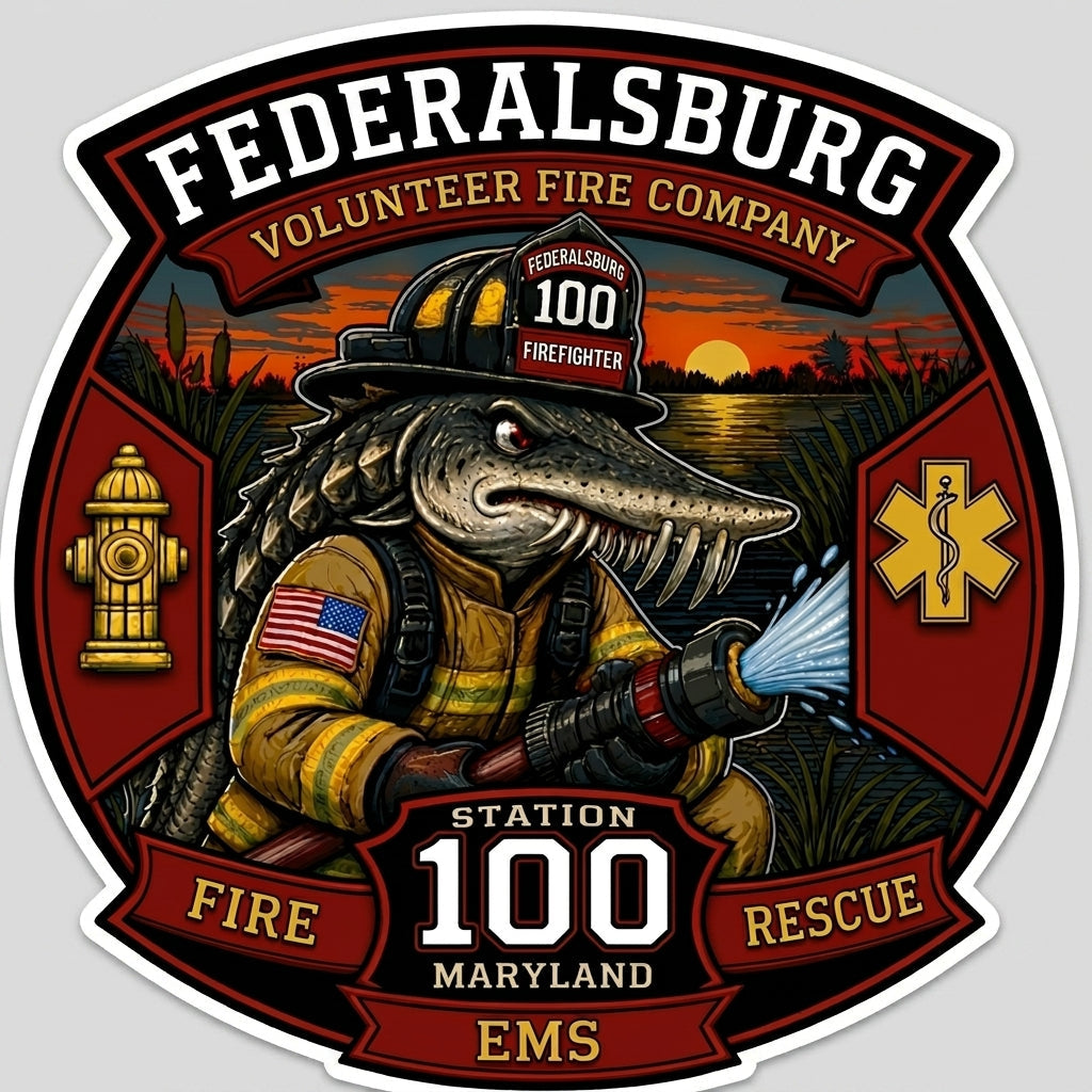Federalsburg Volunteer Fire Customer Decal or Magnet economy non-reflective decal
