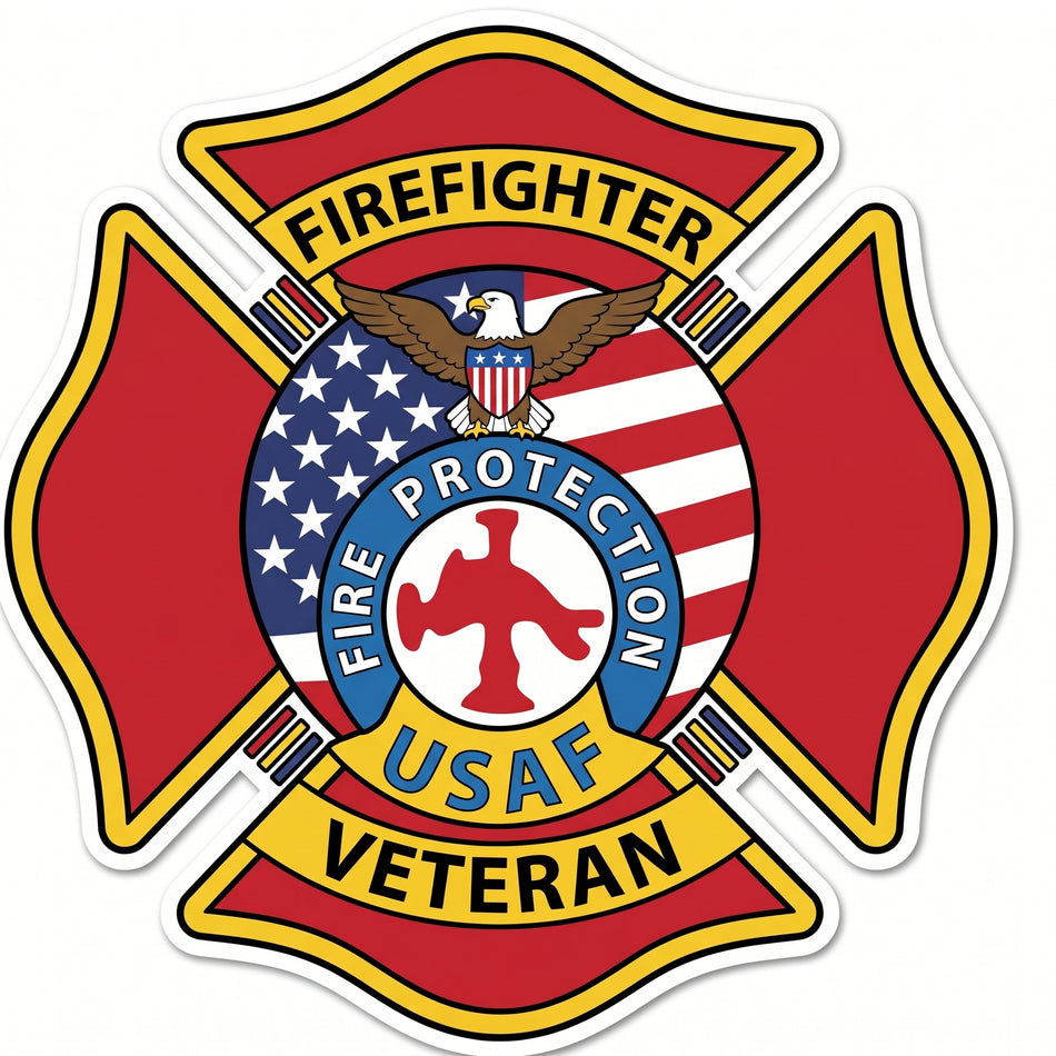 FF USAF Veteran Window/Helmet Decal or MAGNET (sqd.1)