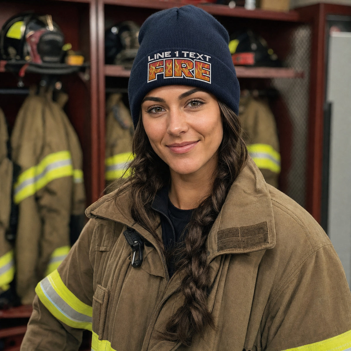 Winter Hat - Fire FLAME Style Embroidered Winter Hat female fire department product image