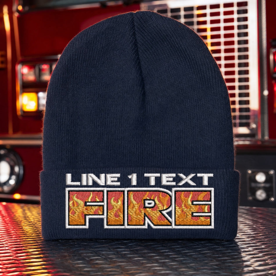 Winter Hat - Fire FLAME Style Embroidered Winter Hat main fire department product image