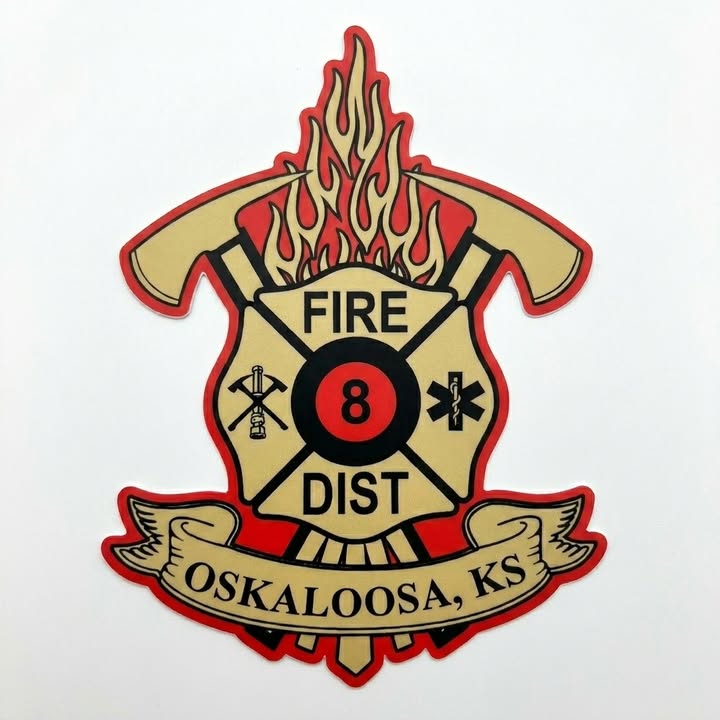 Oskaloosa Fire District Customer Decal or Magnet (sqd.1)