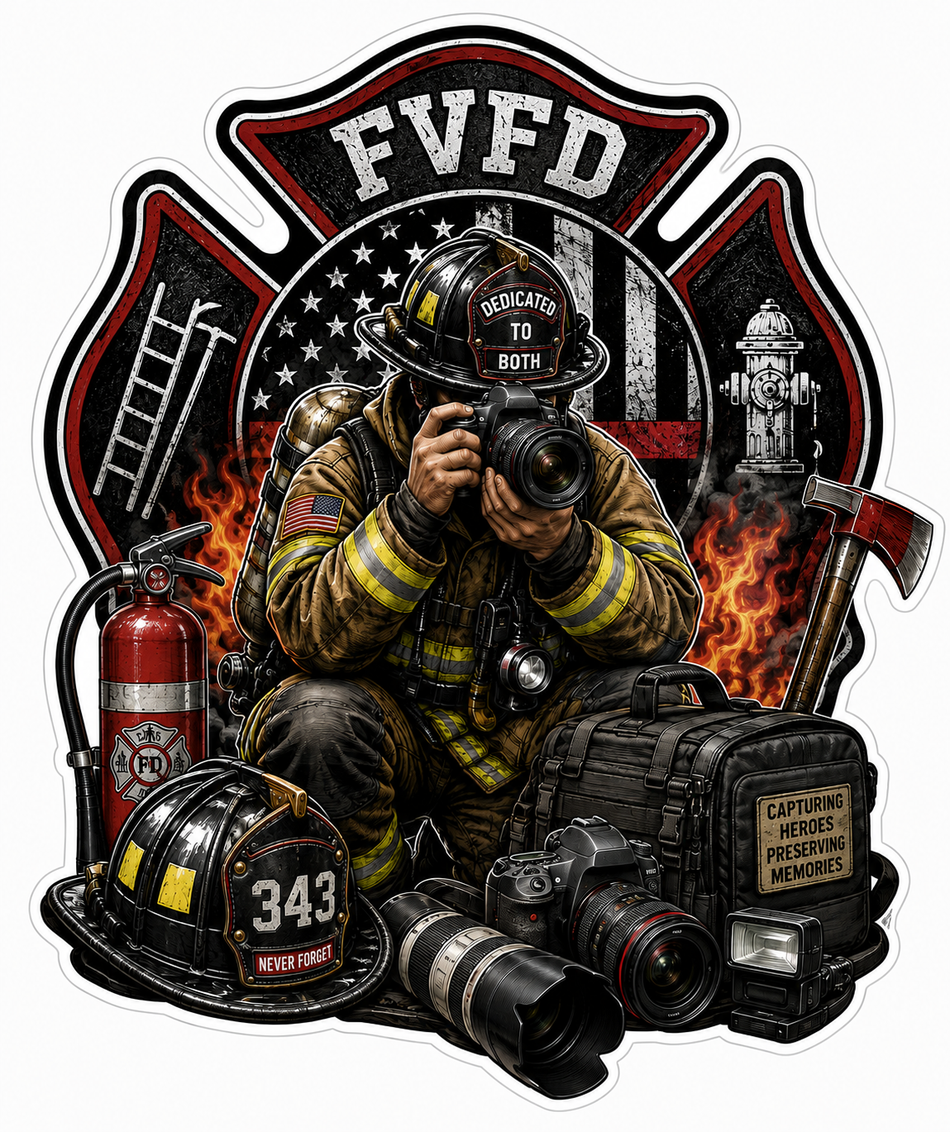 FVFD Fire Photography Customer Window or Helmet Decal (sqd.1)