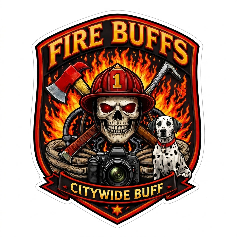 Fire Buff's Citywide Buff Helmet Window/Helmet Decal or MAGNET