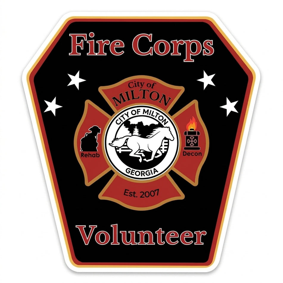 Fire Corps City of Milton Window/Helmet Decal or MAGNET (sqd.1)