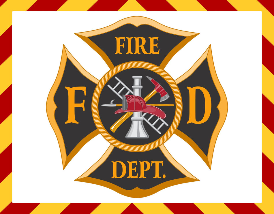 Window Decal - Fire Dept Maltese Cross Decal