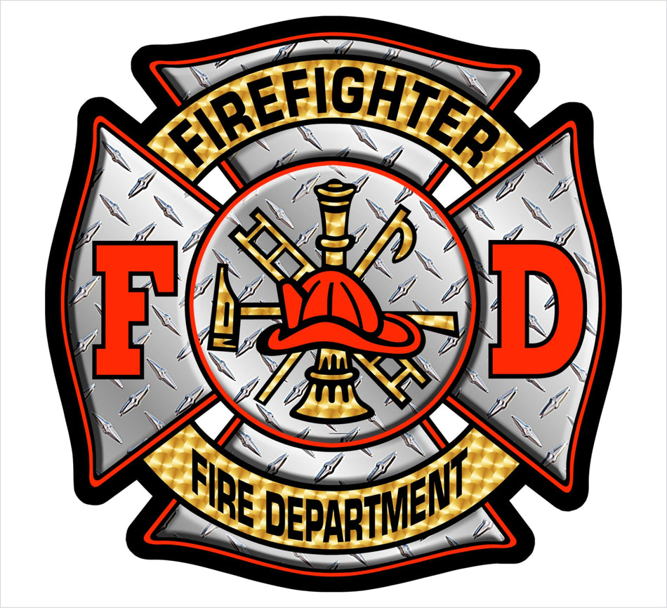 Firefighter Decal Sticker REFLECTIVE  Maltese Cross Fire Deparment Decal Tiktok