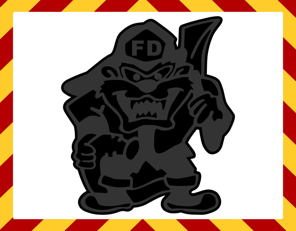 Window Decal - Blacklite Fire Monster Reflective Decal