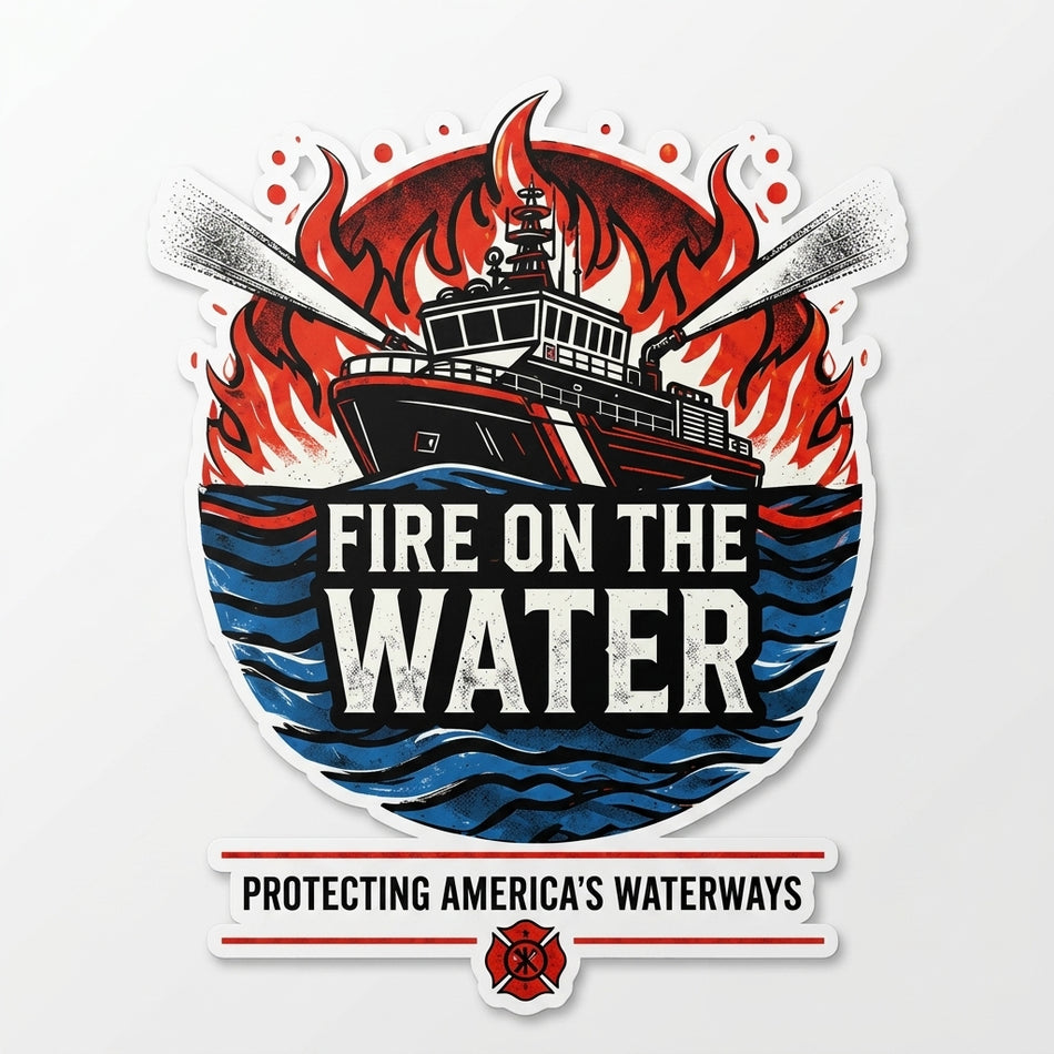 Fire on the Water Window/Helmet Decal or MAGNET (sqd.1)