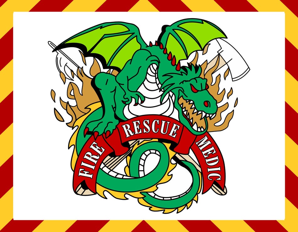 Window Decal - Fire Rescue Medic Dragon Decal