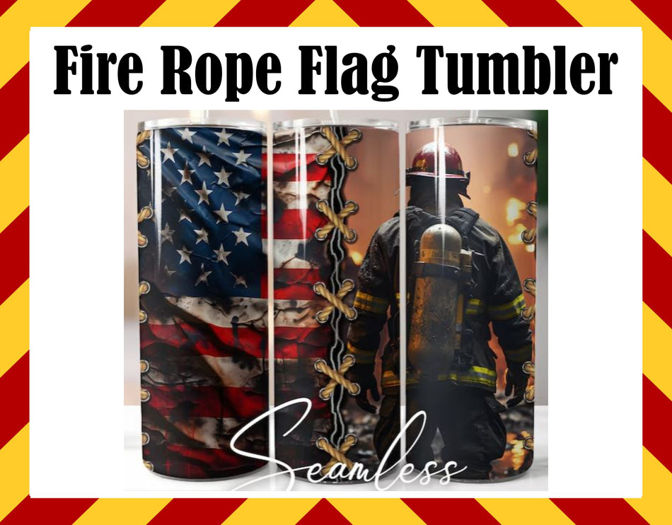 Firefighter Rope Flag Sublimated Tumbler