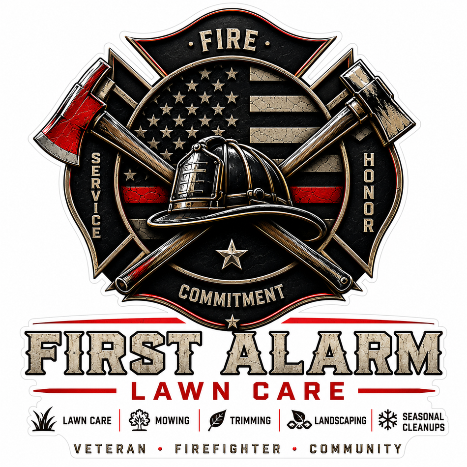 First Alarm Lawn Care Customer Window or Helmet Decal (sqd.1)