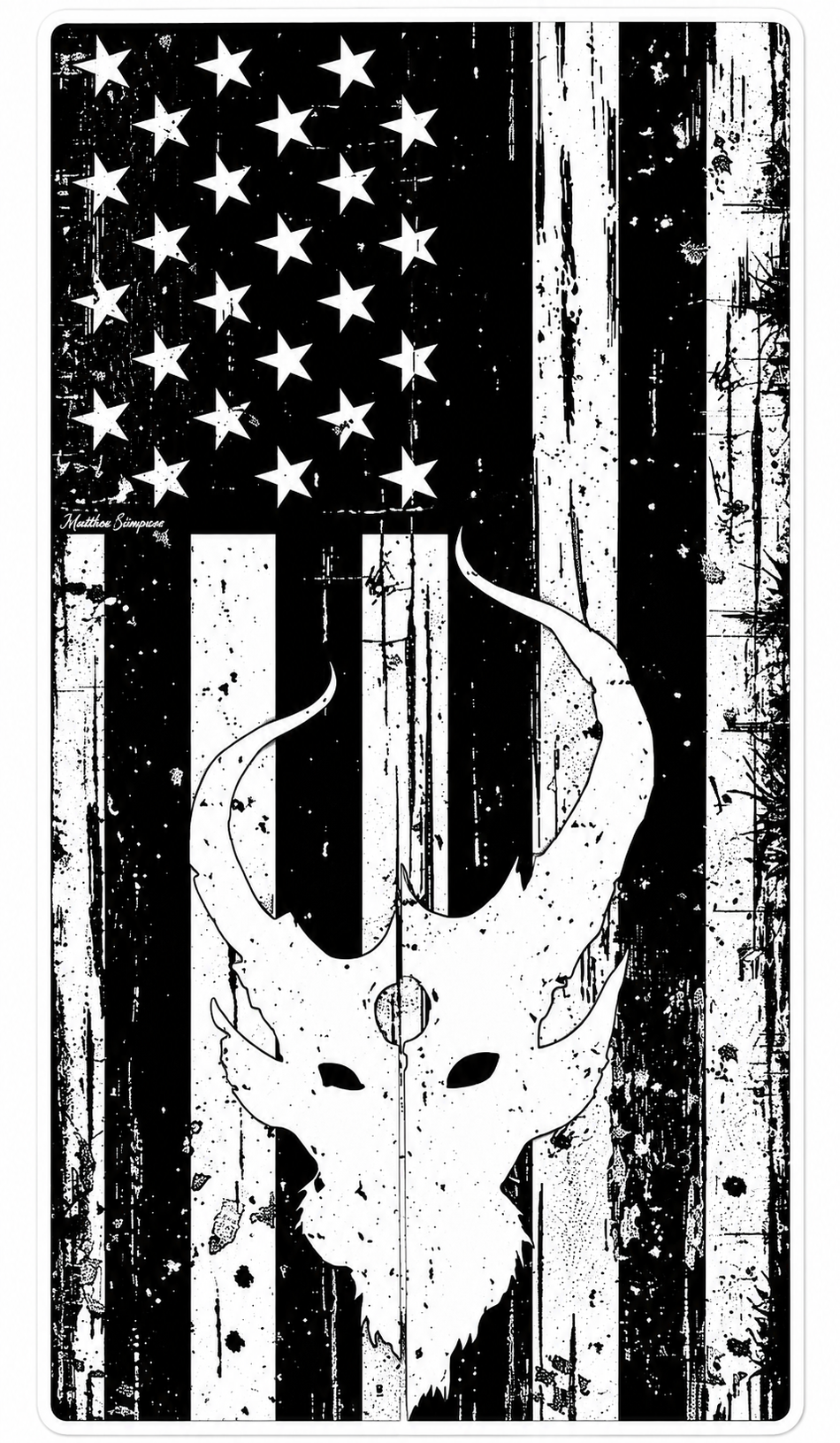 USA Flag Horns Customer Decal or Magnet (sqd.1)