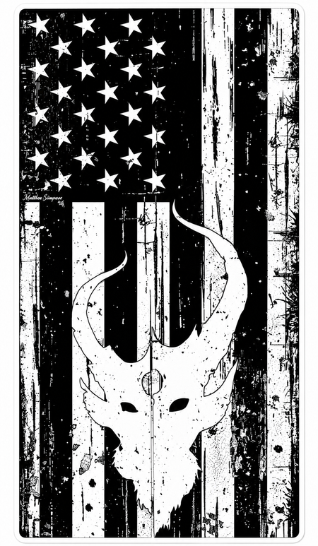USA Flag Horns Customer Decal or Magnet economy non-reflective decal