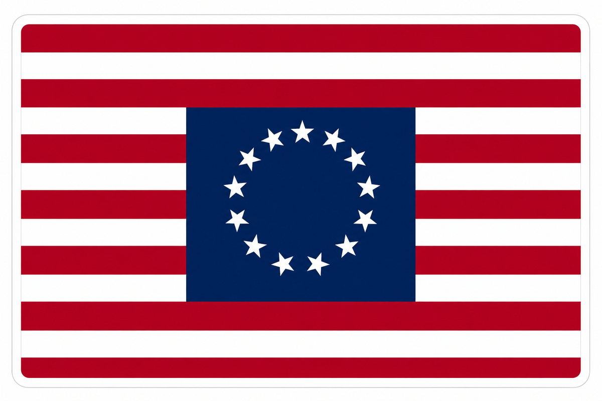 Betsy Ross Flag Custom Window or Helmet Decal economy bulk decal