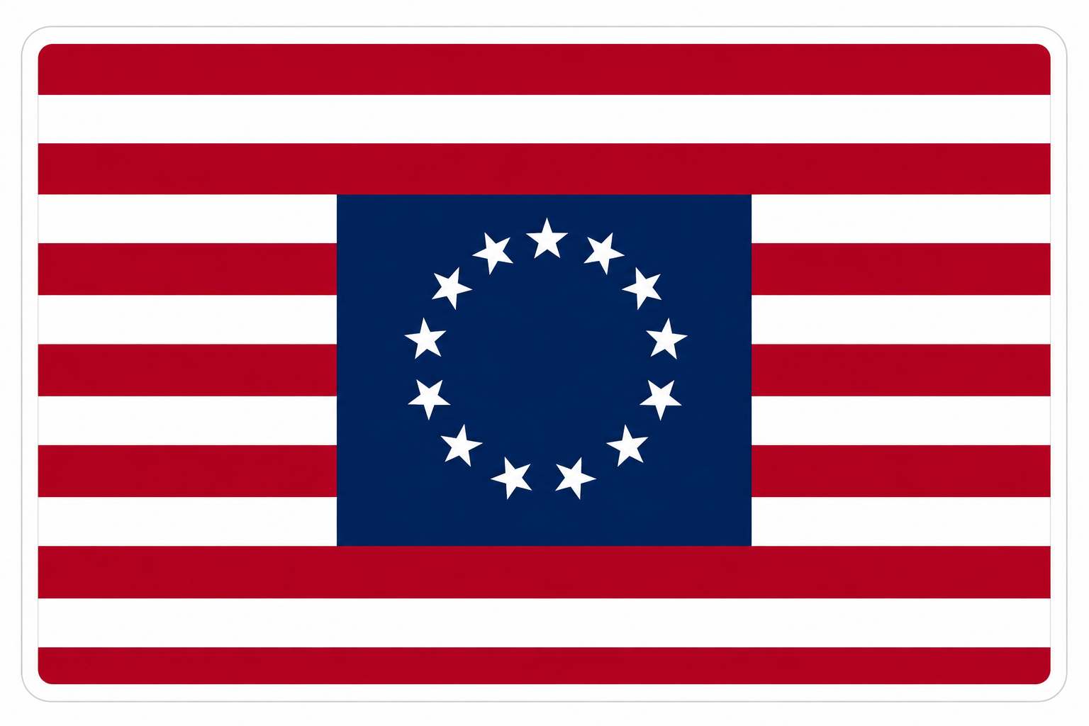 Betsy Ross Flag Custom Window or Helmet Decal economy bulk decal