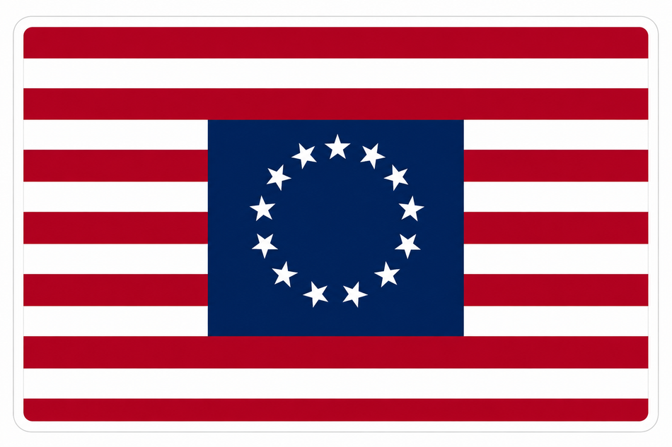 Betsy Ross Flag Custom Window or Helmet Decal economy bulk decal