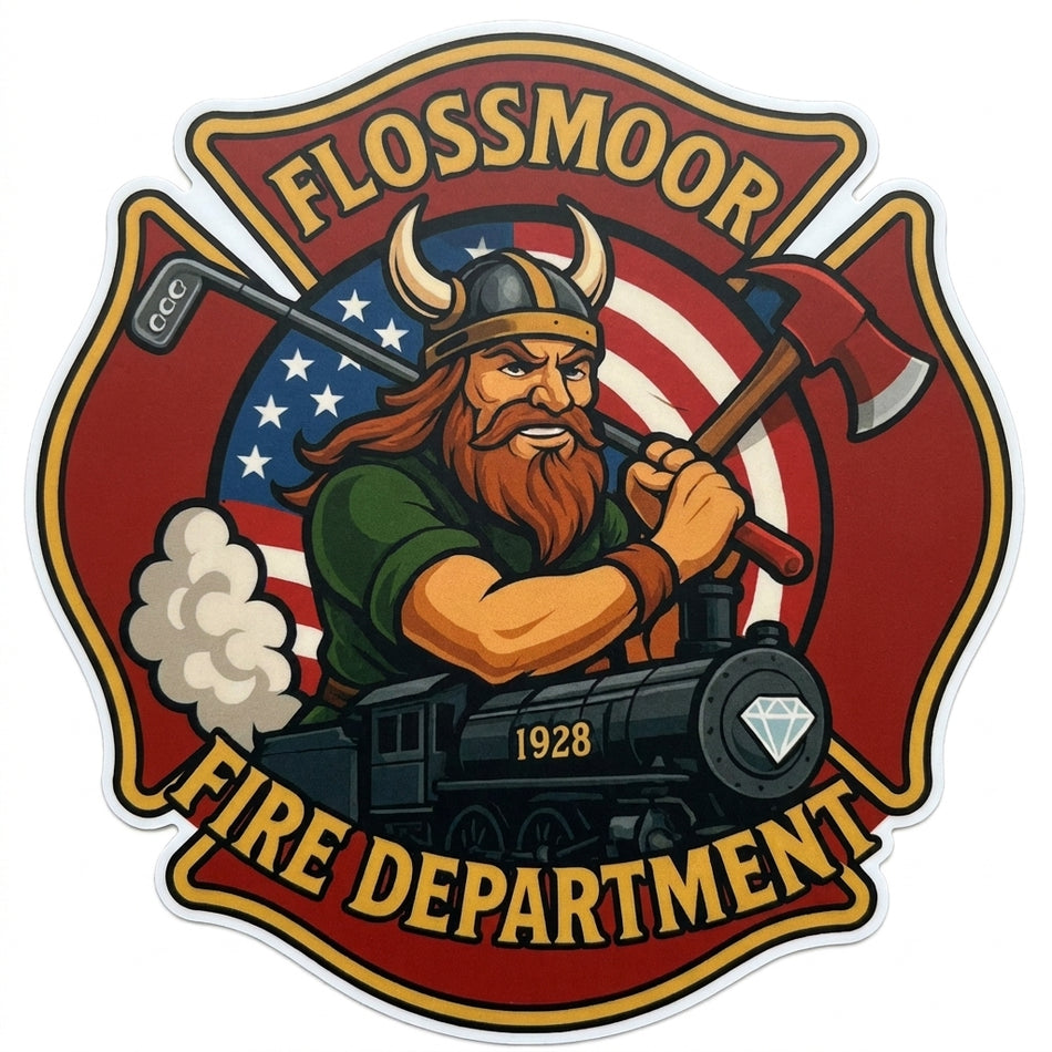 Flossmoor Fire Dept. Window/Helmet Decal or MAGNET (sqd.1)