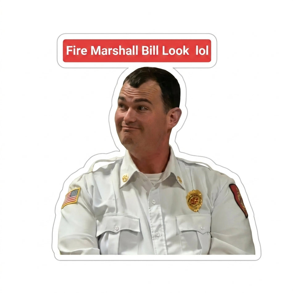 Fire Marshal Bill look Window/Helmet Decal or MAGNET (sqd.1)