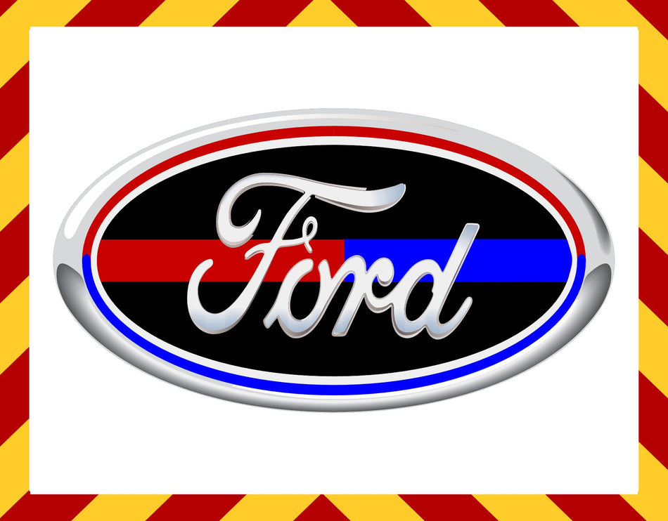 Ford Red Blue Line Decal