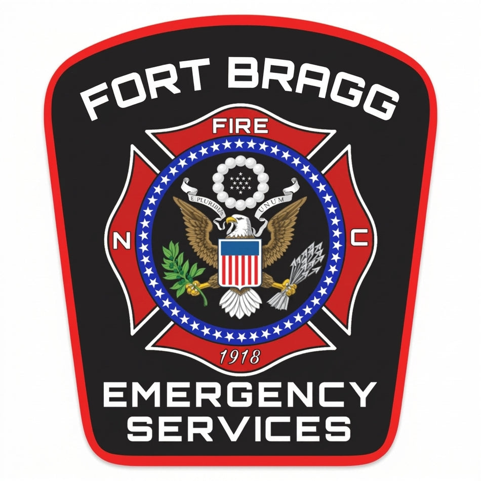 Fort Bragg Emergency Services Window/Helmet Decal or MAGNET (sqd.1)
