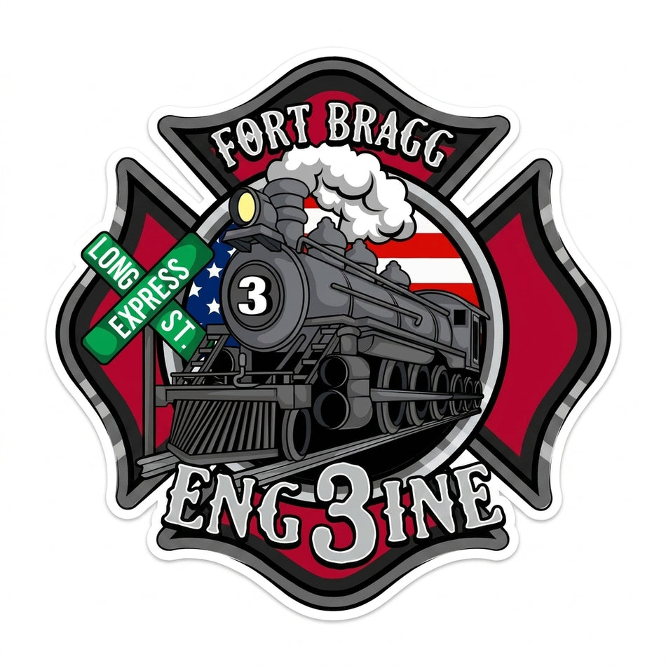 Fort Bragg Engine 3 Window/Helmet Decal or MAGNET (sqd.1)