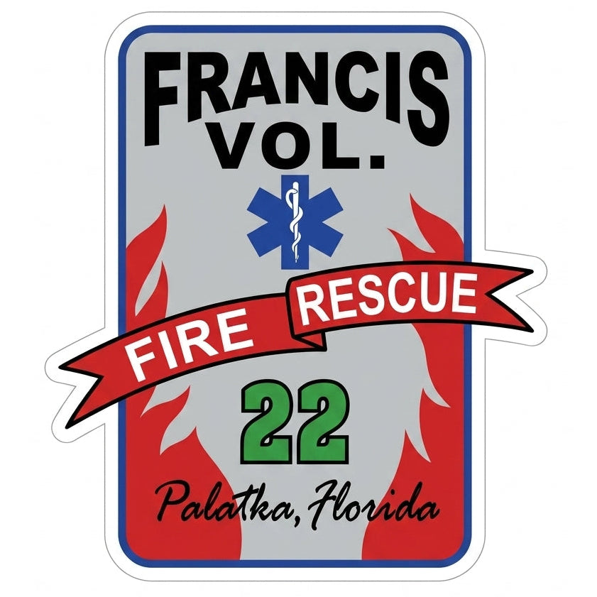 Francis Vol. Fire Rescue Window/Helmet Decal or MAGNET (sqd.1)
