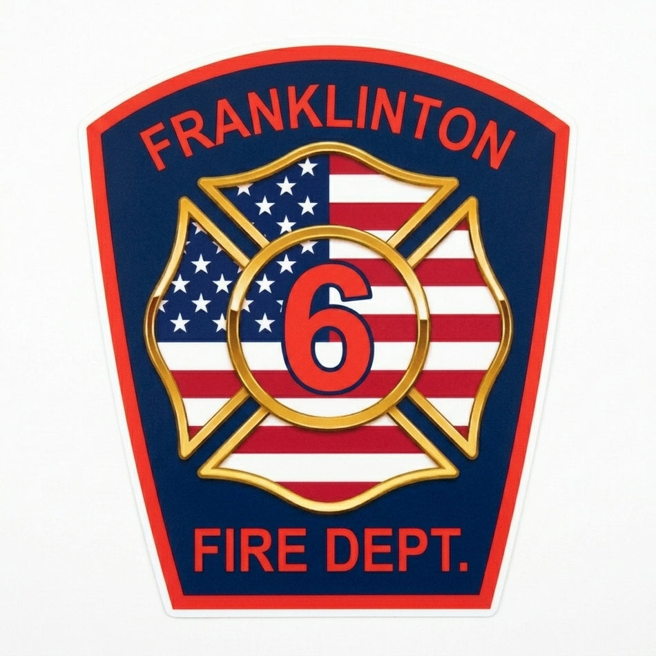 Franklinton Fire Dept. 6 Window/Helmet Decal or MAGNET (sqd.1)