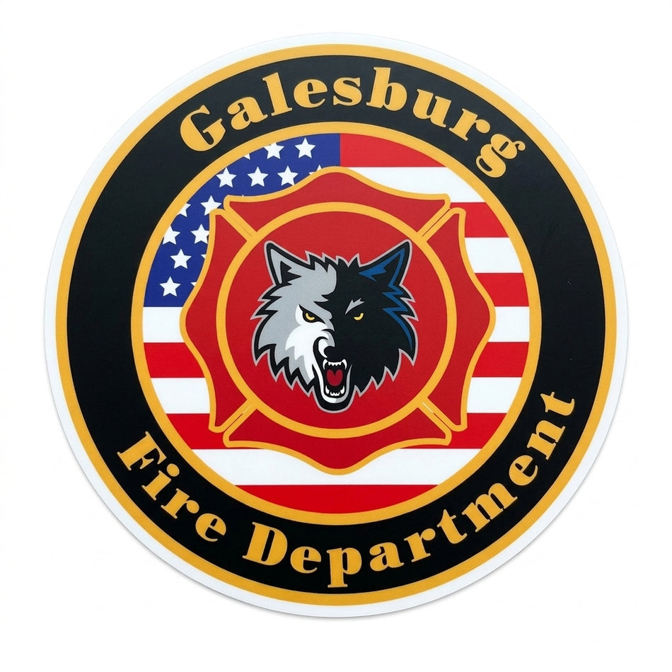Galesburg Fire Department Window/Helmet Decal or MAGNET (sqd.1)
