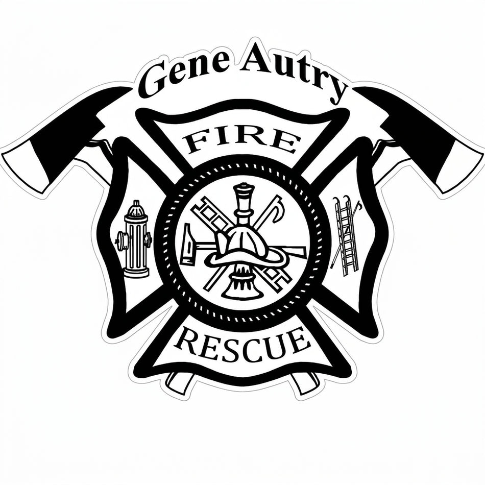 Gene Autry Fire Rescue Window or Helmet Decal (rctd.1)