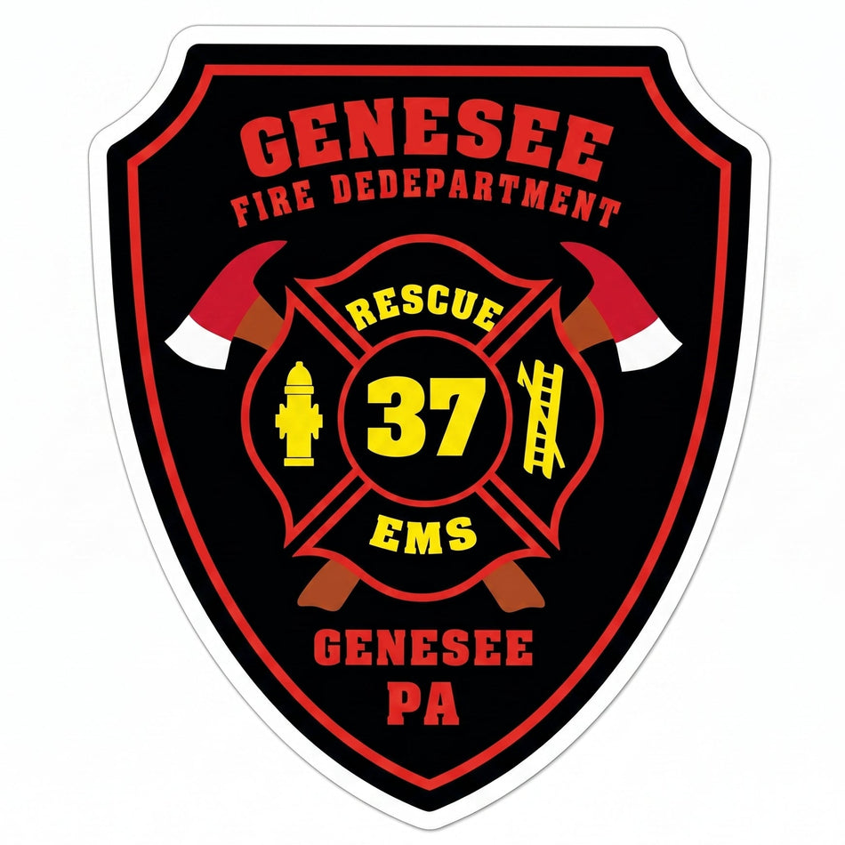 Genesee Fire Dept. Window/Helmet Decal or MAGNET (sqd.1)