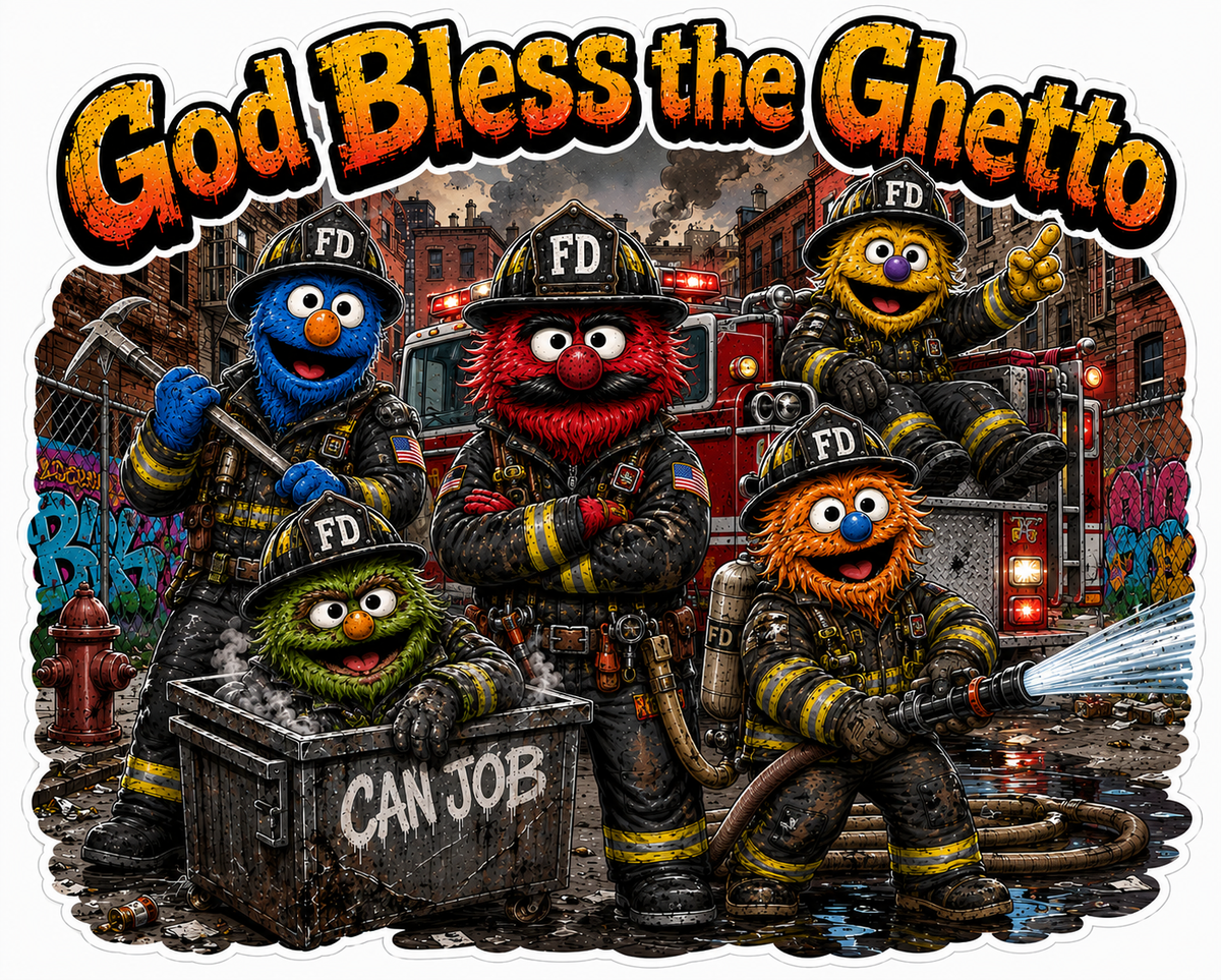 God Bless the Ghetto Seasame Custom Window or Helmet Decal economy bulk decal