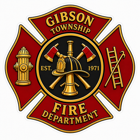 Gibson Township FD Maltese Customer Window or Helmet Decal economy non-reflective decal