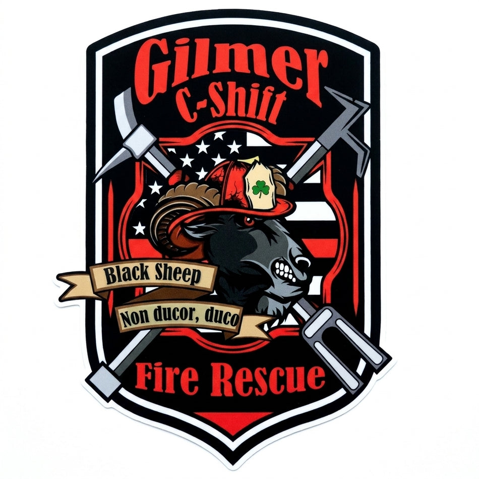 Gilmer Fire Resuce C Shift Window/Helmet Decal or MAGNET (sqd.1)