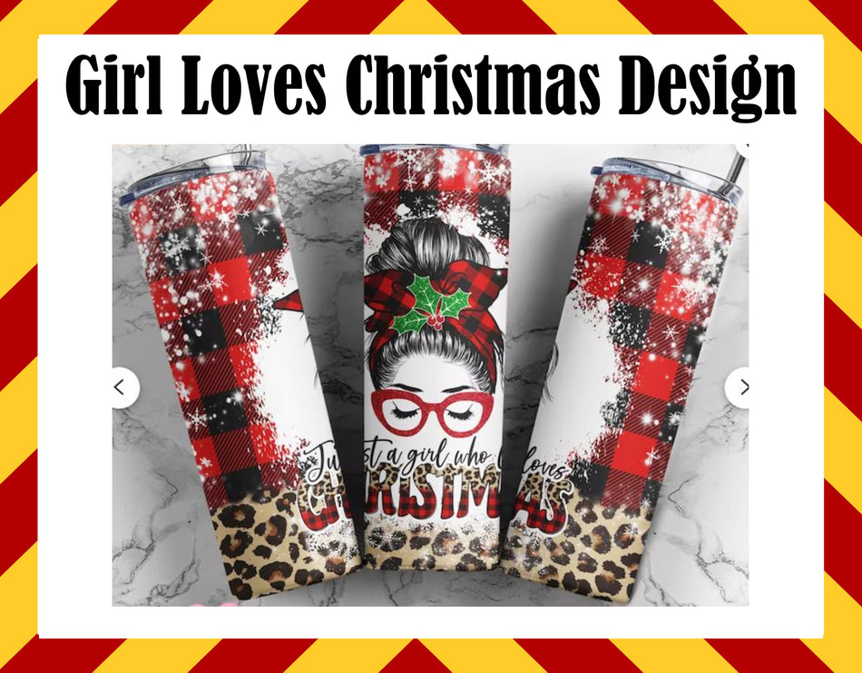 Drink Water Cup - Girl Loves Christmas Design