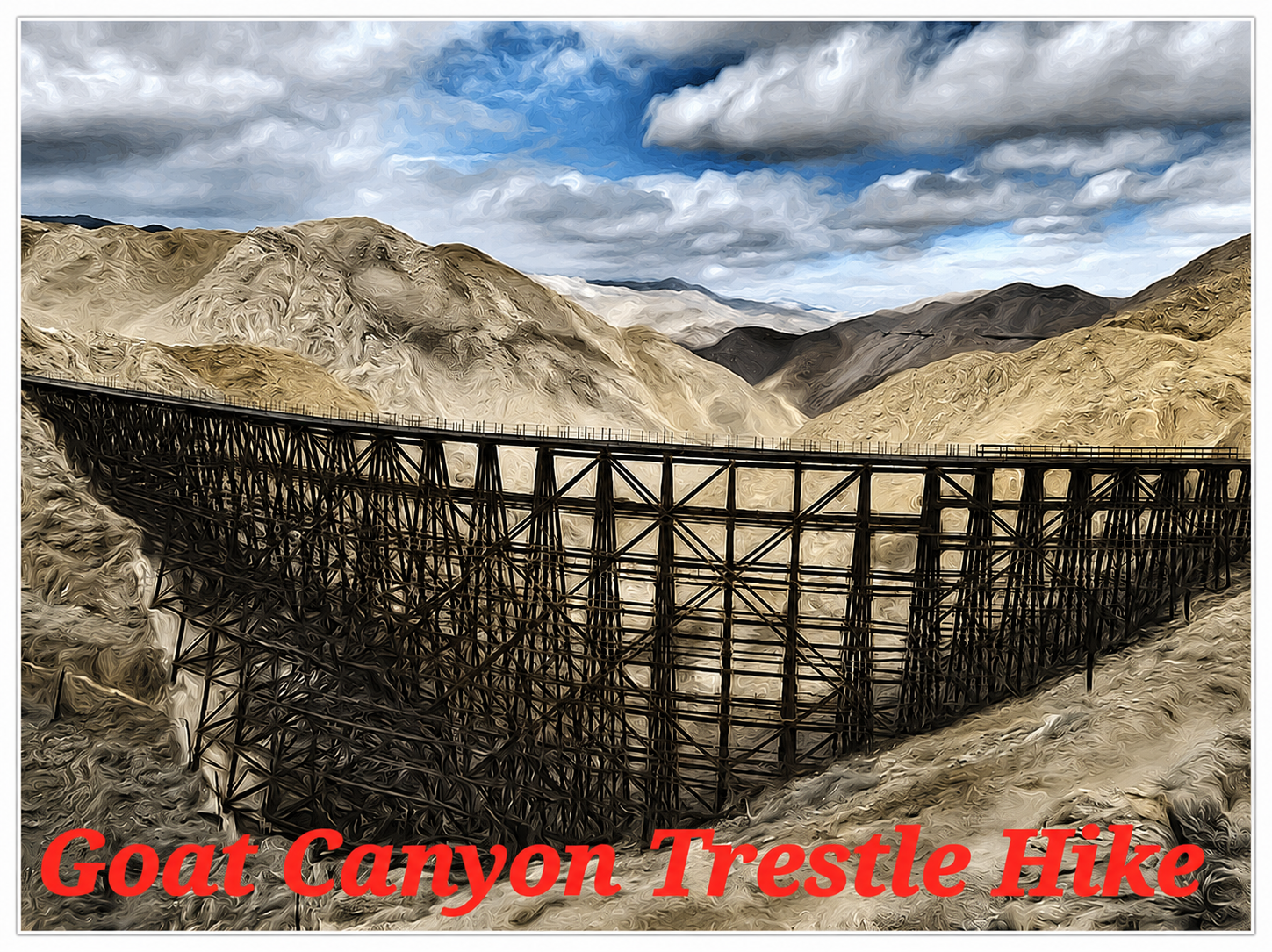 Goat Canyone Trestle Hike Custom Window or Helmet Decal economy bulk decal