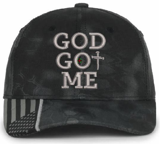 God Got Me Jesus Christian Cross Adjustable Embroidered Hat with FAOG Challenge Coin