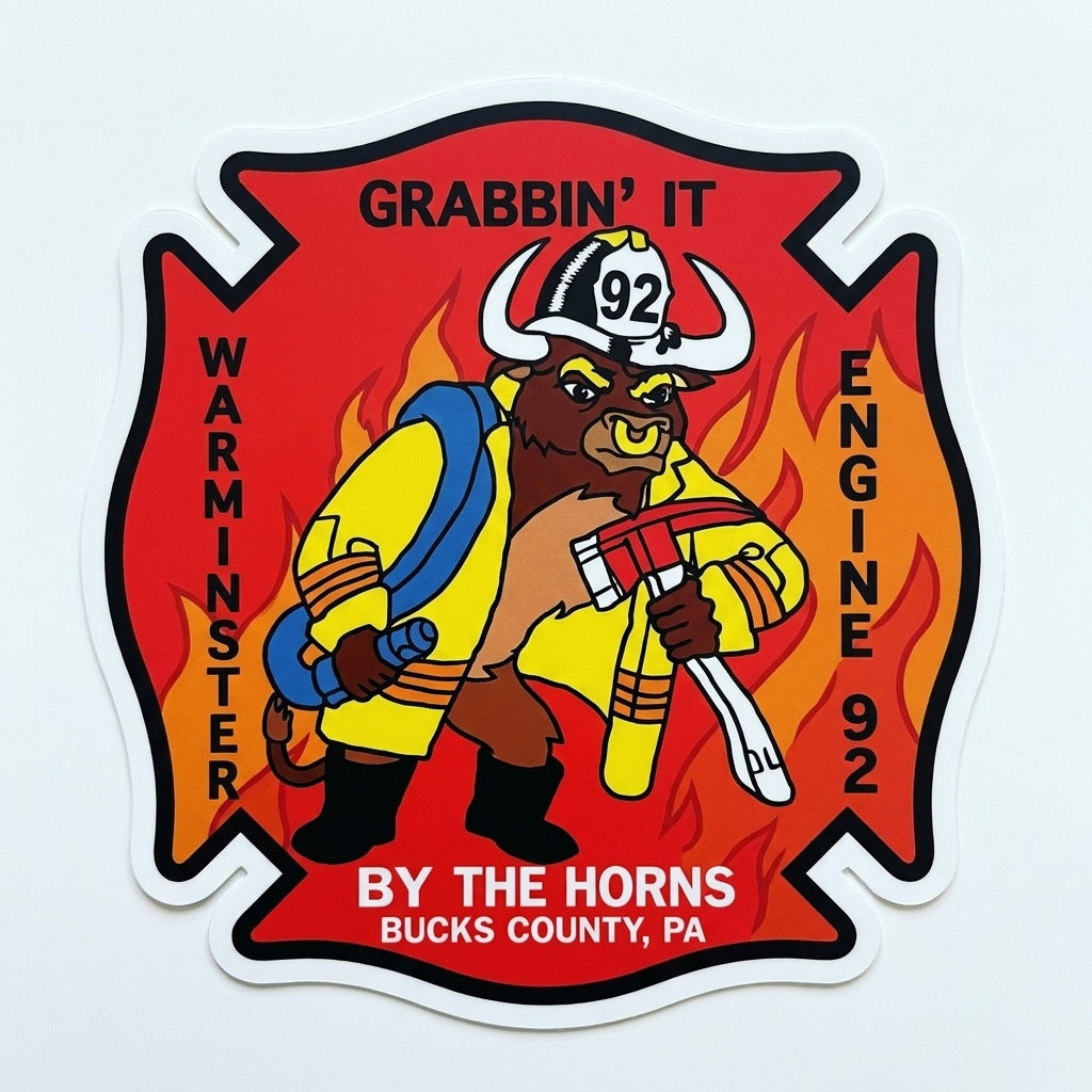 Warminster Grabbin by the horns Customer Decal or Magnet economy non-reflective decal