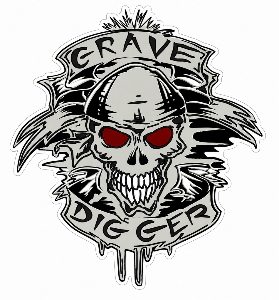 Grave Digger Customer Decal – Economy Bulk Decals sqd.1